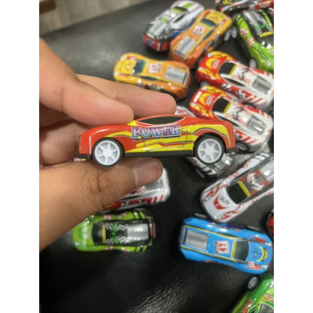 Pull Back Cars Lot of 23 Racing Toy Vehicles Plastic Rubber Wheels Multicolor